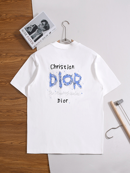 ディオール半袖Tシャツコピー Dior 手描きプリントの半袖Tシャツ