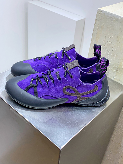 ロエベコピー Grip Calfskin Suede Sneakers グリップシリーズ レトロ薄底カジュアルスニーカー
