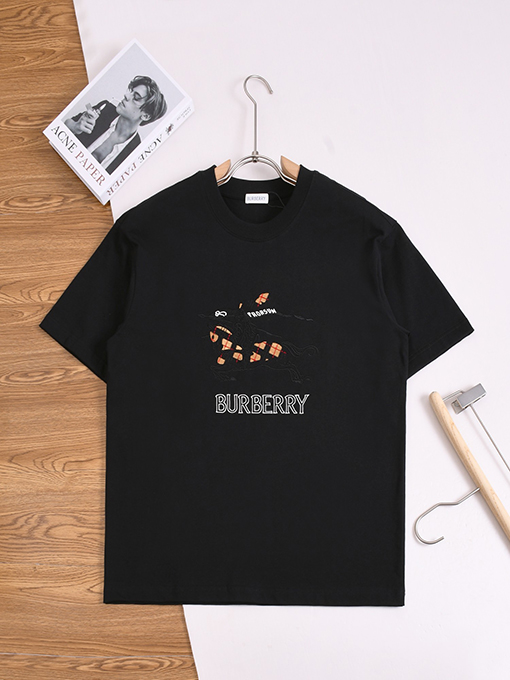バーバリー半袖Tシャツコピー BURBERRY クラシックなウォーホース刺繍入り半袖Tシャツ
