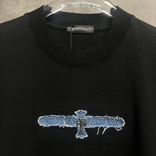 クロムハーツコピー ウォッシュと刺繍カップル半袖Tシャツ