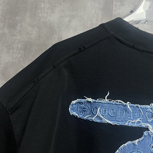 クロムハーツコピー ウォッシュと刺繍カップル半袖Tシャツ