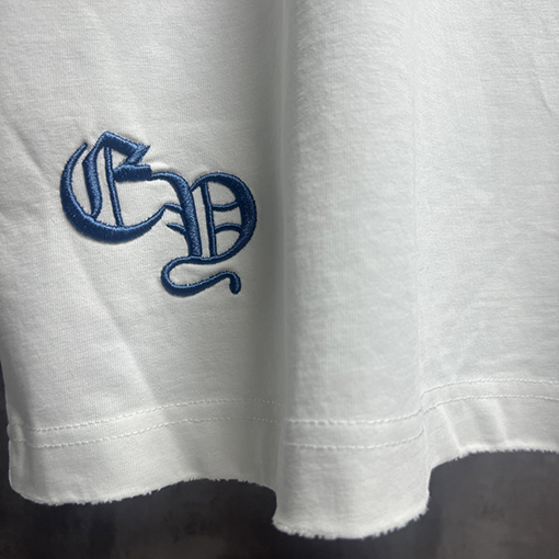 クロムハーツコピー ウォッシュと刺繍カップル半袖Tシャツ