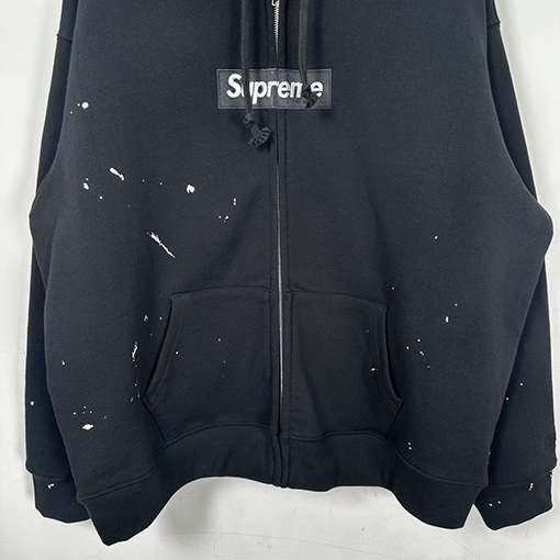 シュプリーム X マルタンマルジェラスーパーコピー SUPREME コラボレーションインクスプラッター刺繍ジップアップパーカー