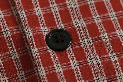 ヴェトモン チェック柄刺繍ロゴ入りカジュアル長袖シャツ