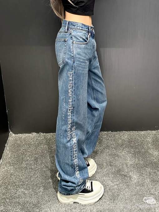 アレキサンダーワンコピー Alexander wang レディース文字がエンボスされたミラーロゴジーンズ