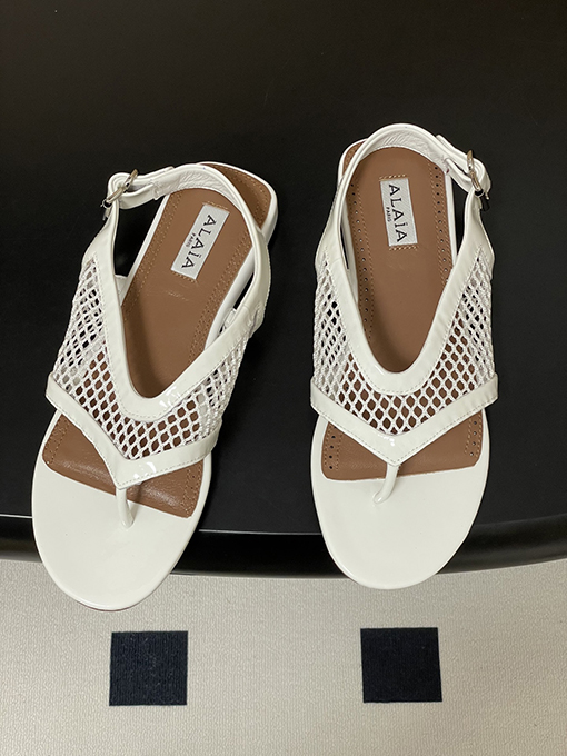 アライア レディースフレンチスタイルのトングメッシュサンダル