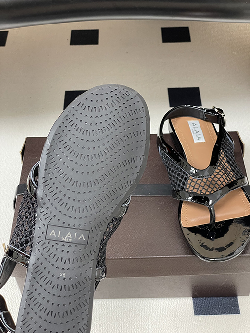 アライア レディースフレンチスタイルのトングメッシュサンダル