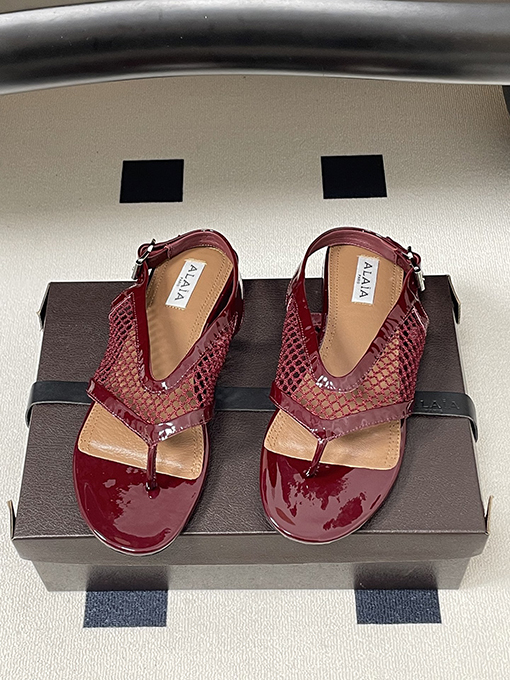 アライア レディースフレンチスタイルのトングメッシュサンダル