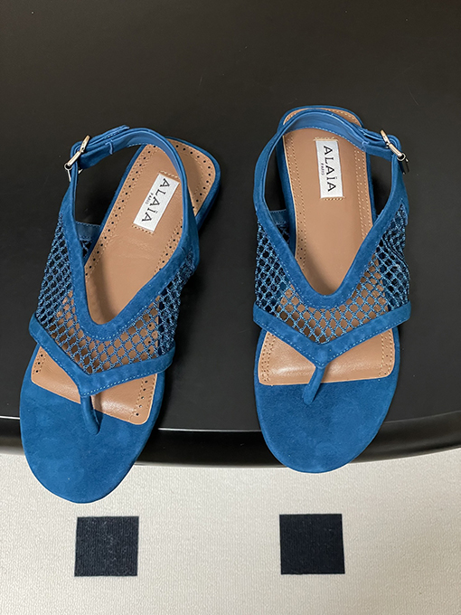 アライア レディースフレンチスタイルのトングメッシュサンダル