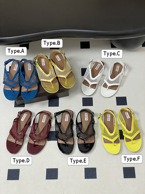 アライア レディースフレンチスタイルのトングメッシュサンダル
