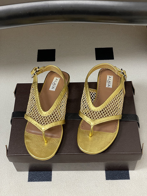 アライア レディースフレンチスタイルのトングメッシュサンダル