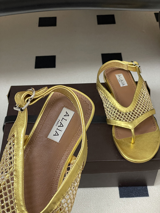 アライア レディースフレンチスタイルのトングメッシュサンダル
