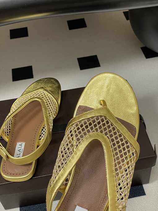 アライア レディースフレンチスタイルのトングメッシュサンダル