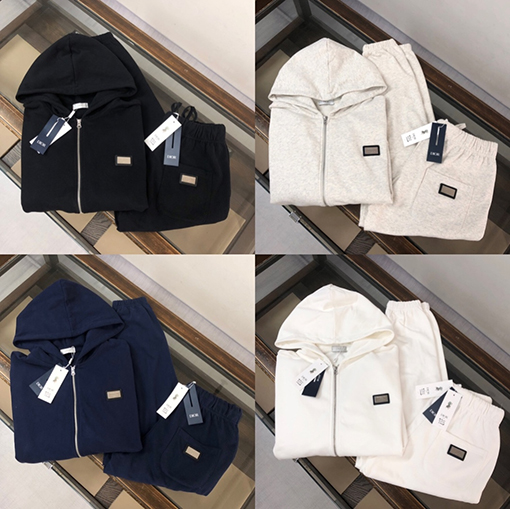ディオール 初秋カップルけジッパー付きフード付きスウェットシャツ＆スウェットパンツセット