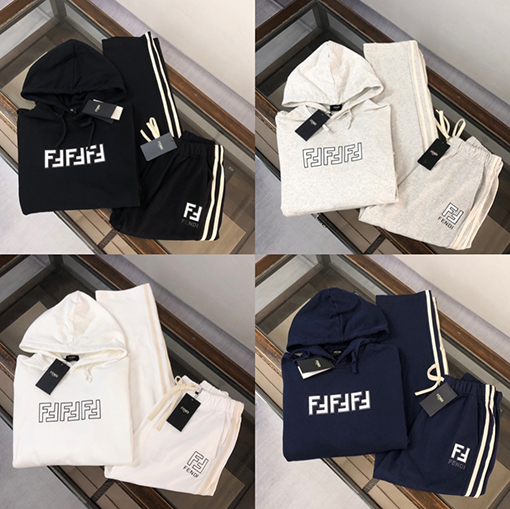 フェンディスーパーコピー FENDI 初秋カップルけフード付きスウェットシャツ＆スウェットパンツセット