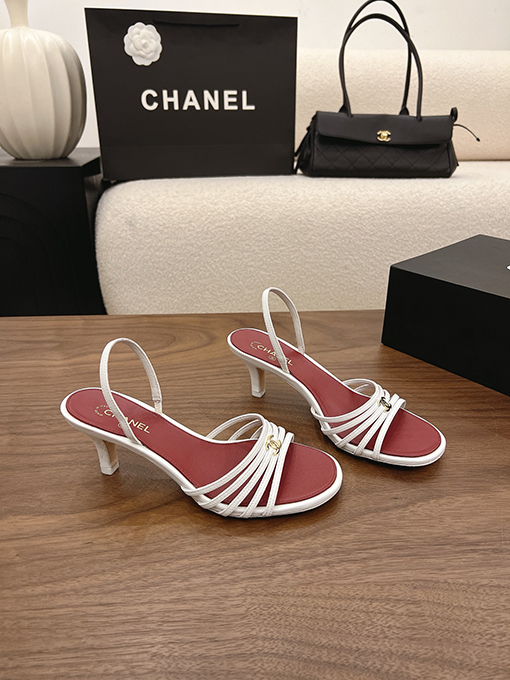 シャネル Spot Sale レディースストラップ付きミドルヒールサンダル