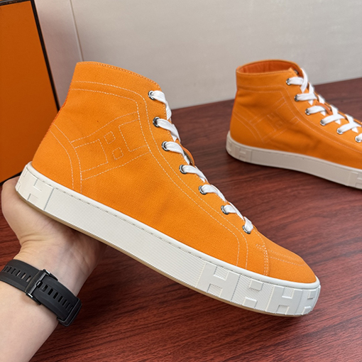 エルメス Maxi ミッドカットキャンバスシューズ
