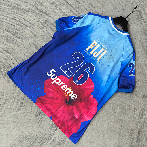 シュプリームスーパーコピー Supreme コラボレーションブランドのハイビスカス柄ティアドロップグラデーション半袖サッカージャージ