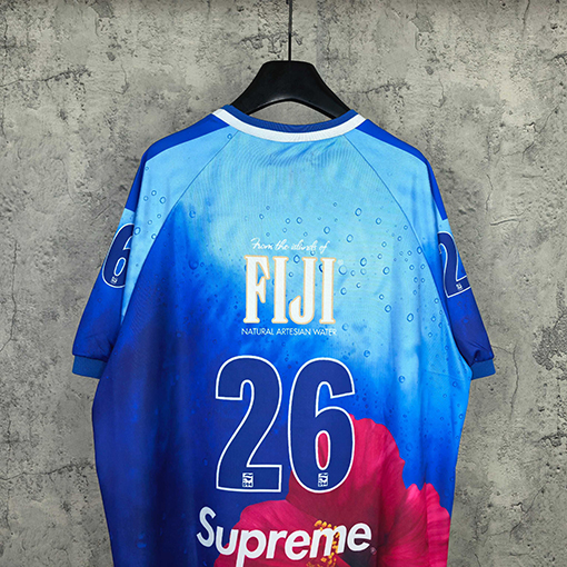 シュプリームスーパーコピー Supreme コラボレーションブランドのハイビスカス柄ティアドロップグラデーション半袖サッカージャージ