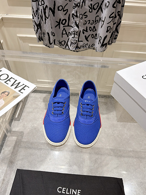 セリーヌ Alan 新シリーズ26 レディース カラーブロック キャンバスシューズ