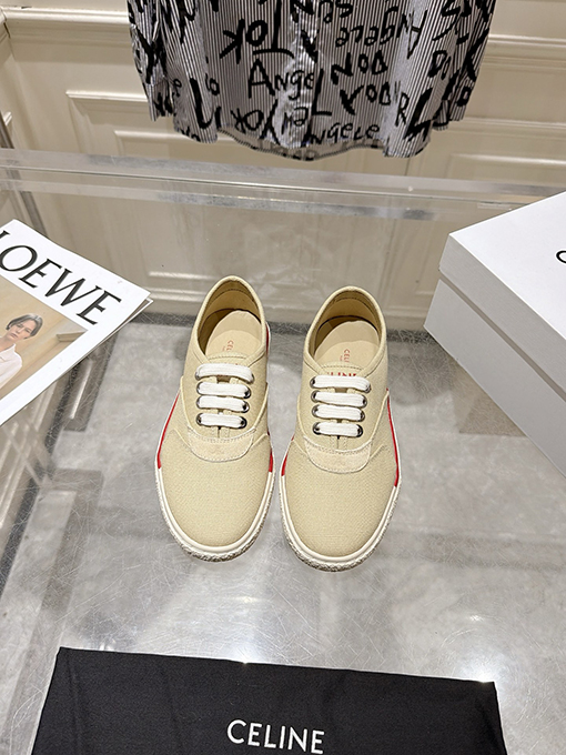 セリーヌ Alan 新シリーズ26 レディース カラーブロック キャンバスシューズ