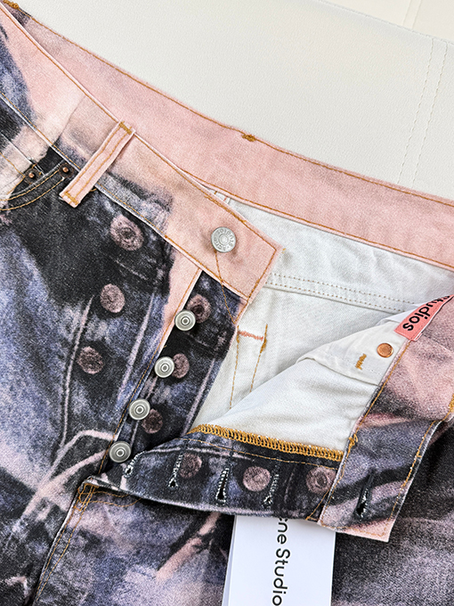 アクネストゥディオズジーンズスーパーコピー Acne Studios 3Dプリントがずれたジーンズ