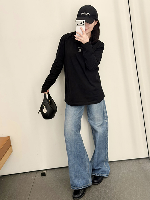 セリーヌ長袖シャツスーパーコピー CELINE 凱旋門ロゴ刺繍入り長袖シャツ