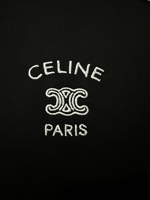 セリーヌ長袖シャツスーパーコピー CELINE 凱旋門ロゴ刺繍入り長袖シャツ