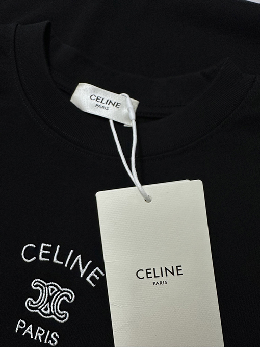セリーヌ長袖シャツスーパーコピー CELINE 凱旋門ロゴ刺繍入り長袖シャツ