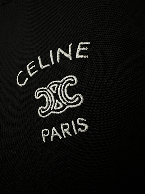 セリーヌ長袖シャツスーパーコピー CELINE 凱旋門ロゴ刺繍入り長袖シャツ