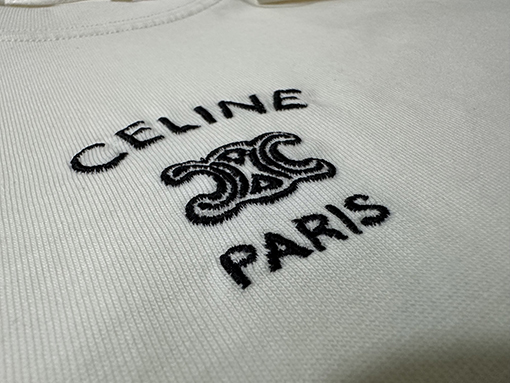 セリーヌ長袖シャツスーパーコピー CELINE 凱旋門ロゴ刺繍入り長袖シャツ