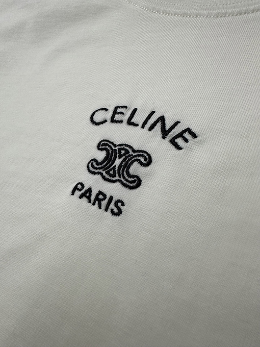セリーヌ長袖シャツスーパーコピー CELINE 凱旋門ロゴ刺繍入り長袖シャツ