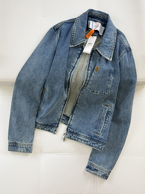 アミ ジッパー付きデニムジャケット