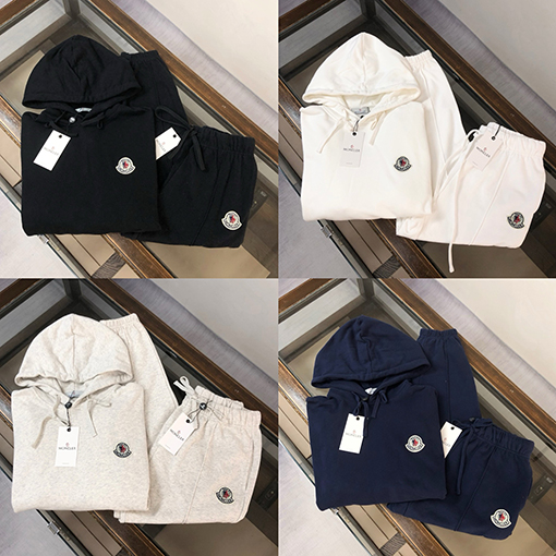 モンクレール 初秋カップル向けフード付きスウェットシャツ＆スウェットパンツセット