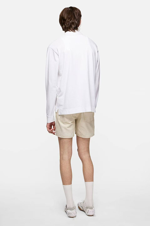 アクネストゥディオズ偽物 Acne Studios オフホワイトの長袖ポロシャツ