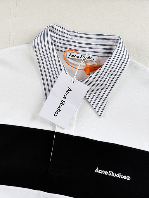 アクネストゥディオズコピー Acne Studios 刺繍入りストライプ柄長袖スウェットシャツ
