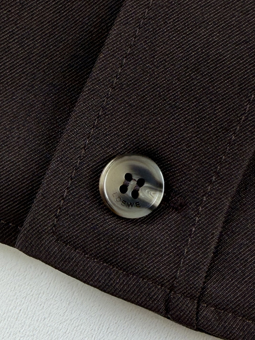 ロエベ 刺繍入りウール混紡コート