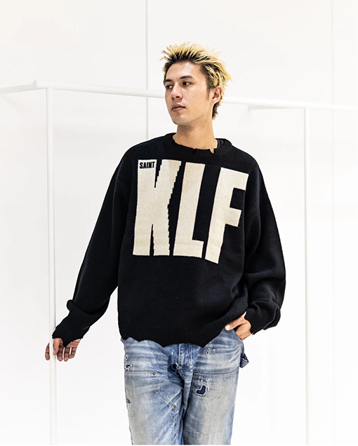 セント マイケルコピー Saint KLF 破壊するクルーネックセーター