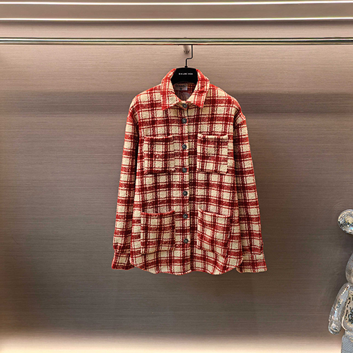 シャネル ワークショップコレクション レッドチェックシャツジャケット