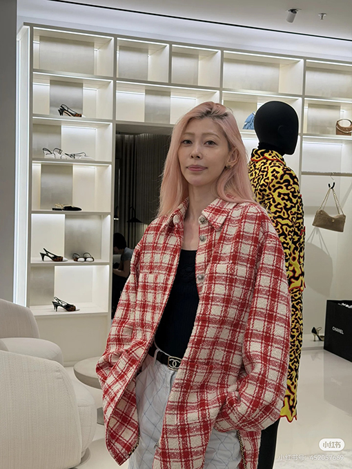 シャネル ワークショップコレクション レッドチェックシャツジャケット
