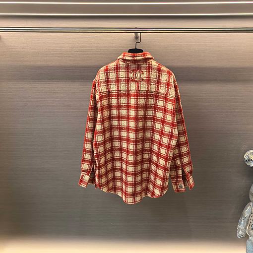 シャネル ワークショップコレクション レッドチェックシャツジャケット