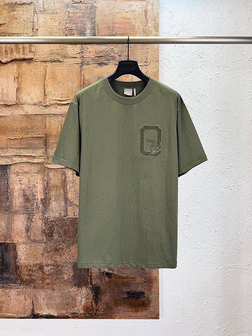 ディオール 額縁型ハチドリ刺繍入り半袖Tシャツ