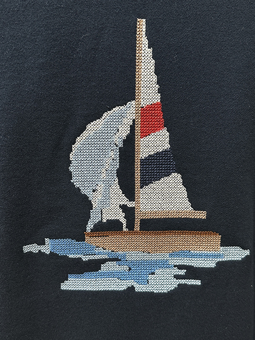 トムブラウン 背面にヨットの刺繍ヨット柄カーディガン