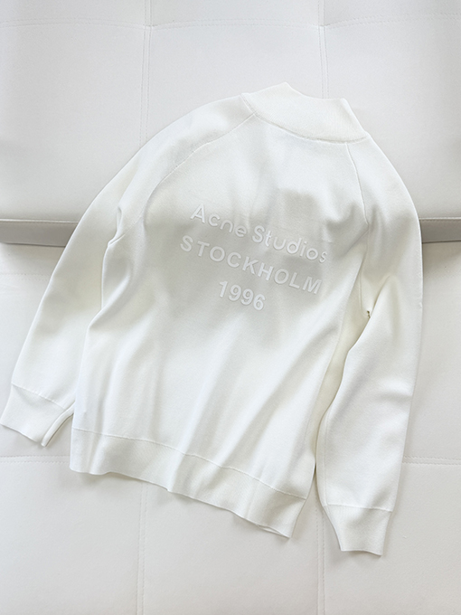 アクネストゥディオズ Acne Studios レターロゴ入りレザージップアップニットセーター