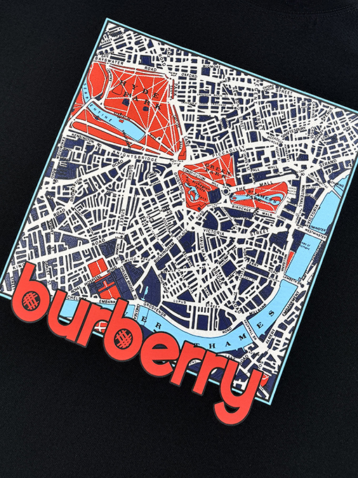 バーバリー Burberry 地図柄長袖シャツ