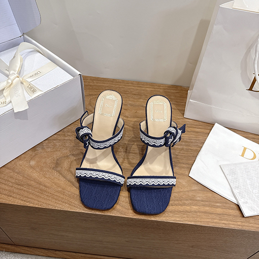 ディオールコピー J'ADIOR Dentelle レディースファッション春夏リボン付き蝶ネクタイサンダル