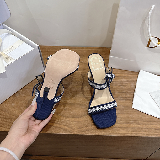 ディオールコピー J'ADIOR Dentelle レディースファッション春夏リボン付き蝶ネクタイサンダル