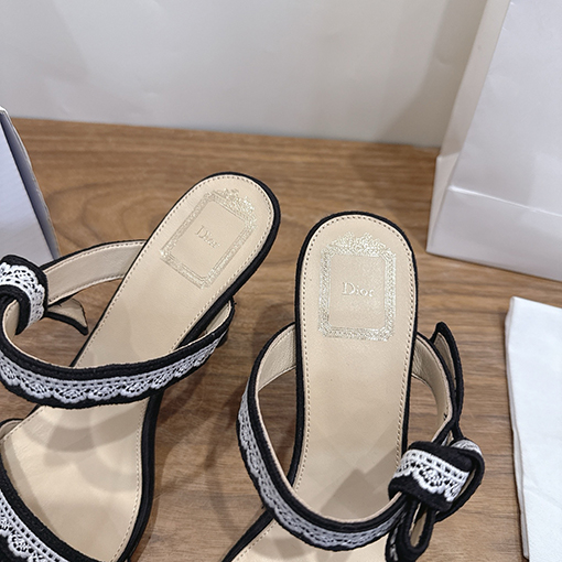 ディオールコピー J'ADIOR Dentelle レディースファッション春夏リボン付き蝶ネクタイサンダル