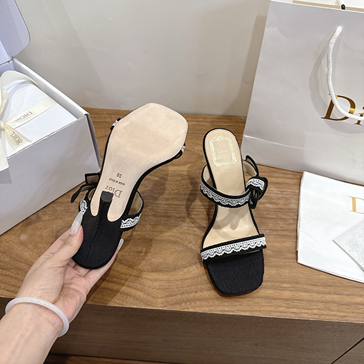 ディオールコピー J'ADIOR Dentelle レディースファッション春夏リボン付き蝶ネクタイサンダル
