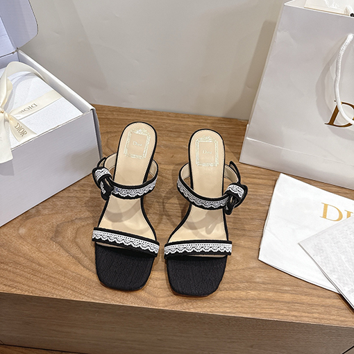 ディオールコピー J'ADIOR Dentelle レディースファッション春夏リボン付き蝶ネクタイサンダル